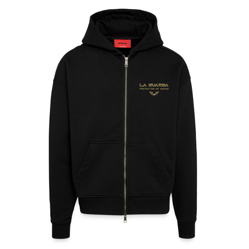 Heavyweight Oversized Organic Hooded Jacket Made in EU - SOLID BLACK
