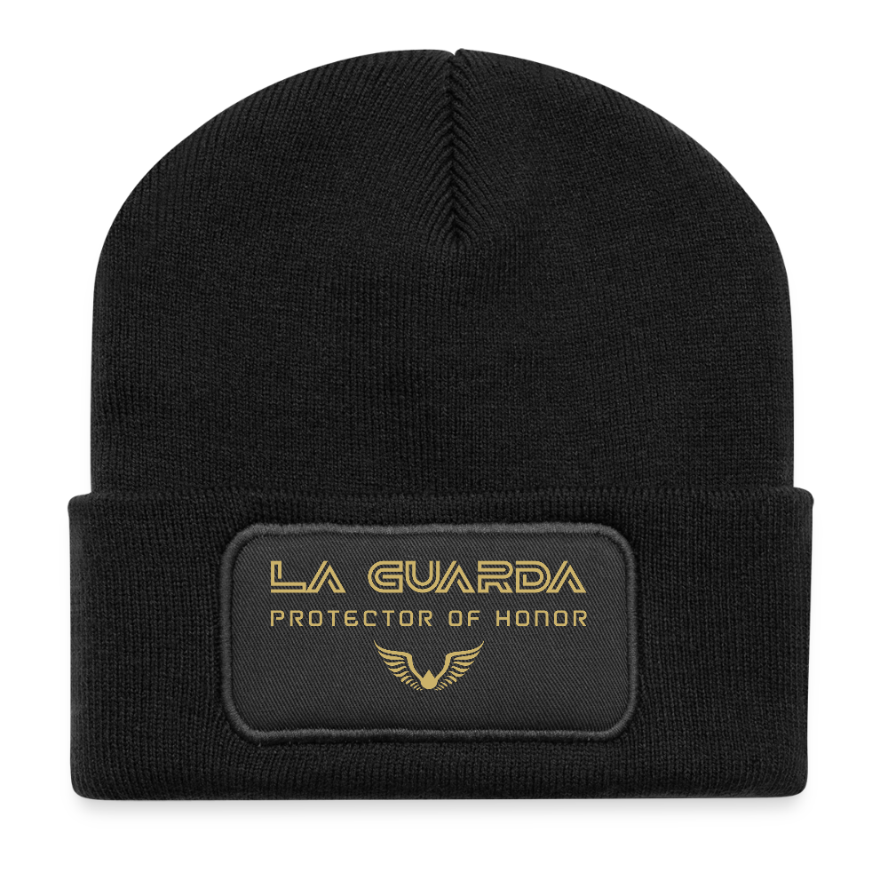 Recycled Patch Beanie - black